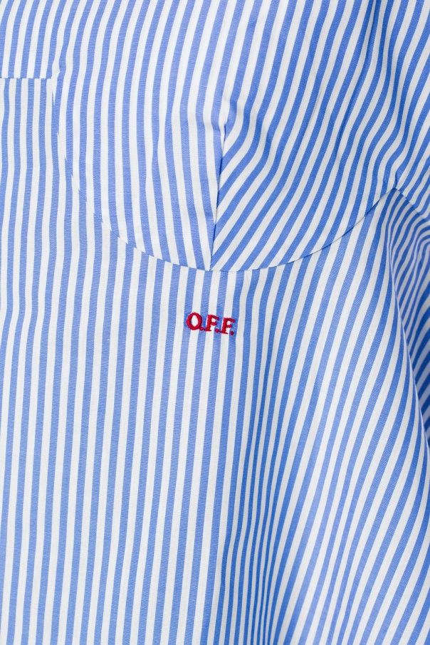 Blue Asymmetric striped shirt Off-White - Vitkac Germany
